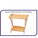 Folding Wooden Tea & Coffee Serving Double Top Table