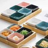 Serving Platter with Bamboo Tray - 4 Portioned