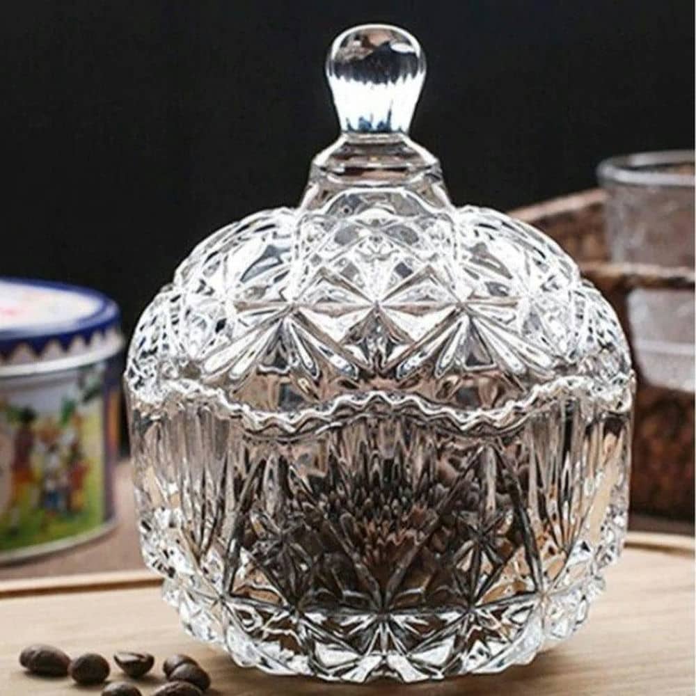 Crystal Transparent Glass Candy Jar