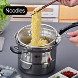 Stainless Steel Steamer & Fryer 3-Layer Multi-purpose Cooking Pot 22cm