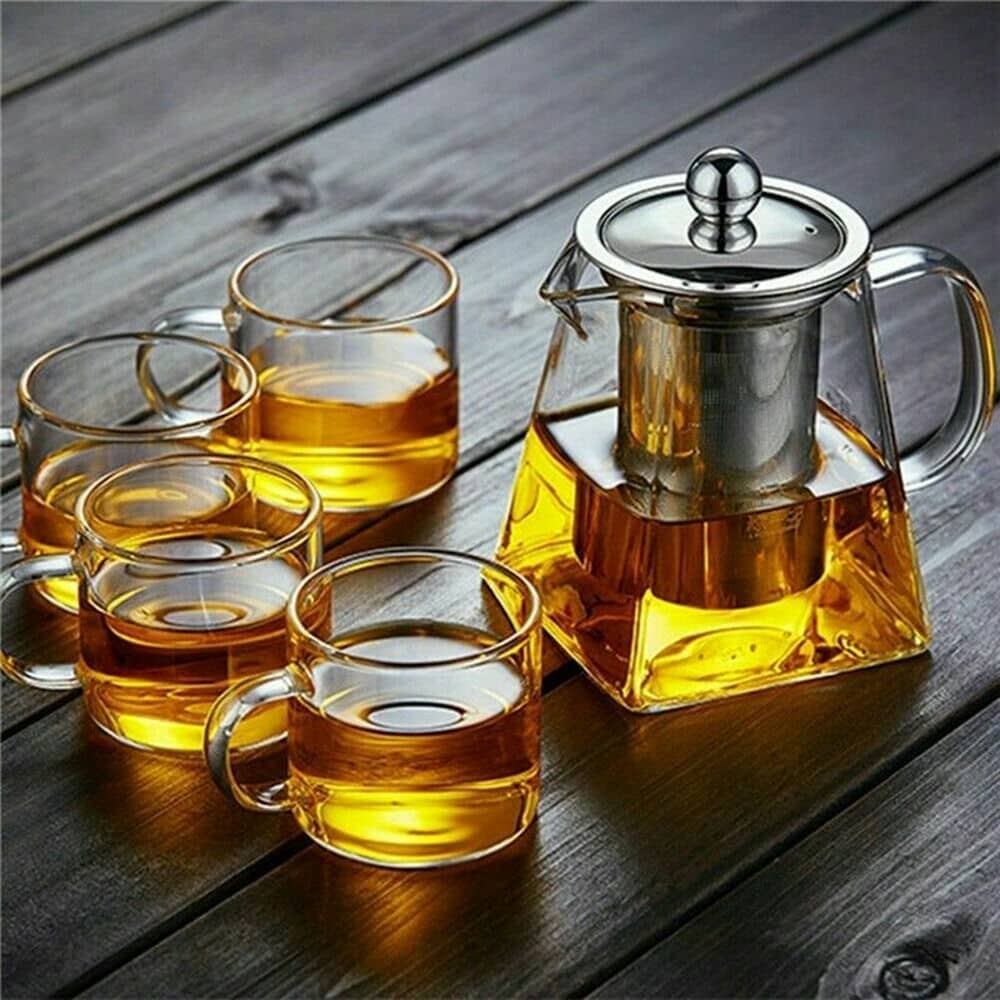 High Temperature Resistant Borosilicate Glass Teapot (Square)