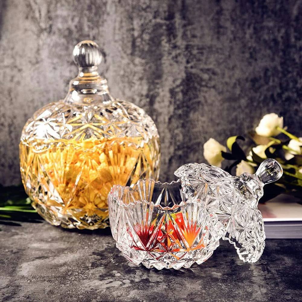 Crystal Transparent Glass Candy Jar