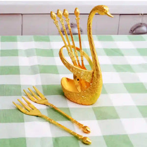 Golden 7 in 1 Swan Fork Set