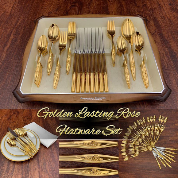 Vintage Gold Flatware Cutlery Set