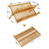 Flatware Bamboo Foldable Dish Rack