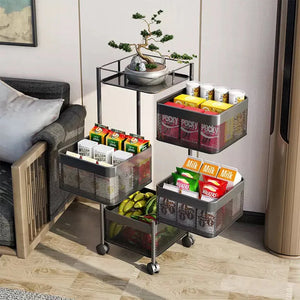 4 Layer Parfait Rotating Trolley (Square)