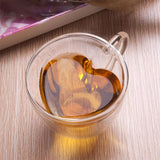 Bistro Classic Heart Shaped Double Wall Glass Coffee Cup