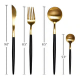 Gold & Black Cutlery Set